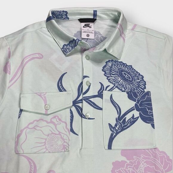 Nike SB Floral Skateboard Polo Shirt Blue Green Pink DM0169-394 Mens size M New - Picture 4 of 10